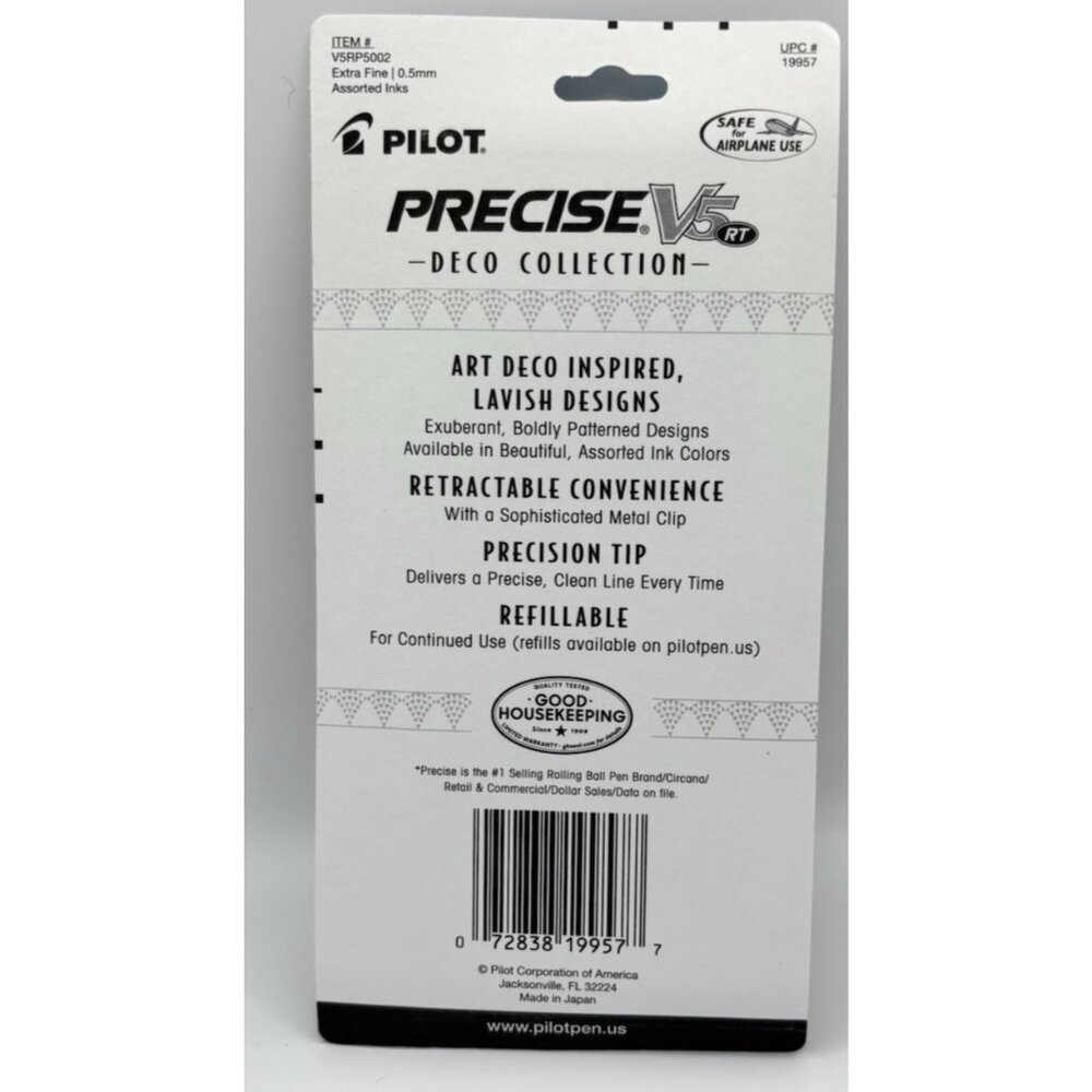 Pilot Precise V5 Pens Deco Collection RT Refillable & Retractable Rolling Ball P - Picture 4 of 4